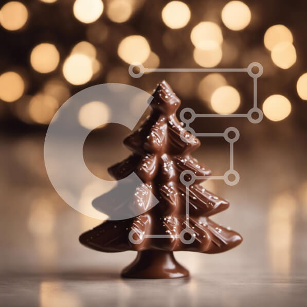 Intra Συλλεκτικό Ξύλινο Παζλ Plywood  4mm - Μικρό σοκολατένιο χριστουγεννιάτικο δέντρο με φωτισμένο φόντο Σε Ξύλινο Κουτί - Διαστάσεις: 10x10 cm – 25 κομμάτια