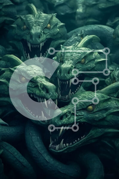 Σετ των 2 Intra Συλλεκτικό Ξύλινο Παζλ Plywood  4mm - Ομάδα τεράτων της πράσινης θάλασσας που κολυμπούν στον ωκεανό Σε Ξύλινο Κουτί - Διαστάσεις: 10x10 cm – 25 κομμάτια