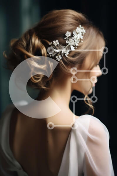 Intra Συλλεκτικό Ξύλινο Παζλ Plywood  4mm - Εκπληκτική νύφη με λευκό νυφικό με τον ορίζοντα της πόλης στο ηλιοβασίλεμα Σε Ξύλινο Κουτί - Διαστάσεις Puzzle: 10x10 cm – 25 κομμάτια