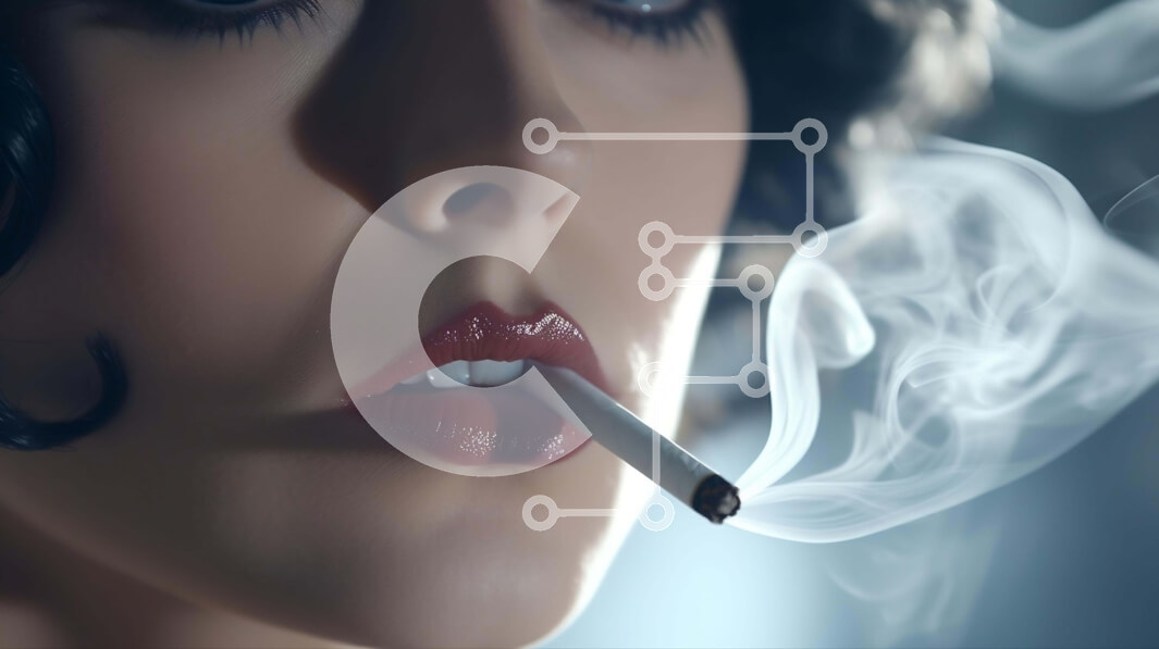 Intra Συλλεκτικό Ξύλινο Παζλ Plywood  4mm - Γυναίκα που καπνίζει τσιγάρο με σχήμα τασάκι Σε Ξύλινο Κουτί - Διαστάσεις Puzzle: 10x10 cm – 25 κομμάτια