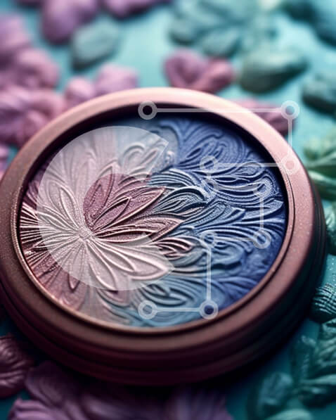 Intra Συλλεκτικό Ξύλινο Παζλ Plywood  4mm - Στιγμιότυπο ομορφιάς μιας γυναίκας με μπλε σκιά ματιών και ροζ ρουζ Σε Ξύλινο Κουτί - Διαστάσεις Puzzle: 10x10 cm – 25 κομμάτια