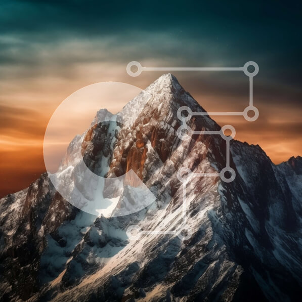 Intra Συλλεκτικό Ξύλινο Παζλ Plywood  4mm - Majestic Mountain Peaks στο ηλιοβασίλεμα Σε Ξύλινο Κουτί - Διαστάσεις: 10x10 cm – 25 κομμάτια