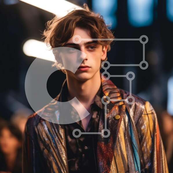 Σετ των 2 Intra Συλλεκτικό Ξύλινο Παζλ Plywood  4mm - Μοντέρνο μπουφάν Runway με Μεταλλικές Ρίγες και Λευκό T-Shirt Σε Ξύλινο Κουτί - Διαστάσεις: 10x10 cm – 25 κομμάτια