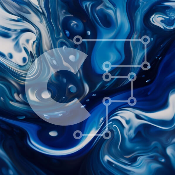 Intra Συλλεκτικό Ξύλινο Παζλ Plywood  4mm - Αφηρημένη μπλε και άσπρη ζωγραφική με πιτσιλιές και σταγόνες Σε Ξύλινο Κουτί - Διαστάσεις Puzzle: 10x10 cm – 25 κομμάτια