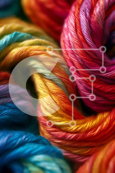 Intra Συλλεκτικό Ξύλινο Παζλ Plywood  4mm - Κοντινή εικόνα μιας μπάλας νήματος με χρώμα ουράνιο τόξο Σε Ξύλινο Κουτί - Διαστάσεις: 10x10 cm – 25 κομμάτια