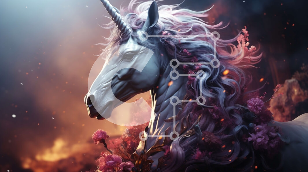 Intra Συλλεκτικό Ξύλινο Παζλ Plywood  4mm - Μαγική εικόνα ενός μονόκερου σε ένα γαλήνιο χωράφι με ροζ λουλούδια Σε Ξύλινο Κουτί - Διαστάσεις: 10x10 cm – 25 κομμάτια