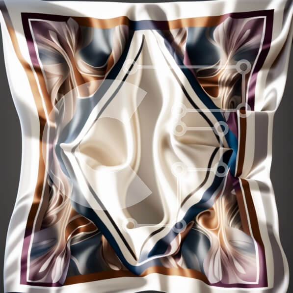 Σετ των 2 Intra Συλλεκτικό Ξύλινο Παζλ Plywood  4mm - Κομψό μεταξωτό κασκόλ με γεωμετρικό σχέδιο σε μπλε, καφέ και μπεζ Σε Ξύλινο Κουτί - Διαστάσεις: 10x10 cm – 25 κομμάτια