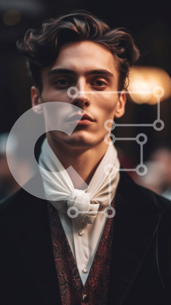 Intra Συλλεκτικό Ξύλινο Παζλ Plywood  4mm - Έξυπνα ντυμένος άντρας με μαύρο κοστούμι και καπέλο με μπαστούνι Σε Ξύλινο Κουτί - Διαστάσεις Puzzle: 10x10 cm – 25 κομμάτια