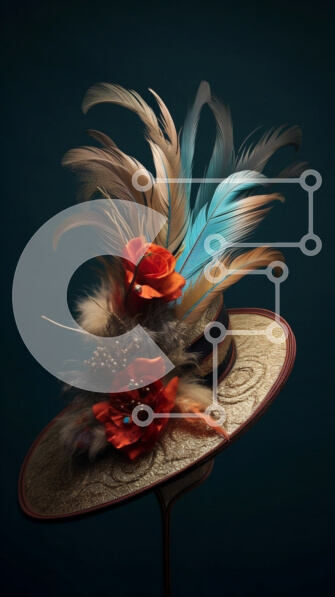 Intra Συλλεκτικό Ξύλινο Παζλ Plywood  4mm - Κομψό γυναικείο καπέλο με φαρδύ γείσο και λεπτομέρεια λουλουδιών Σε Ξύλινο Κουτί - Διαστάσεις Puzzle: 10x10 cm – 25 κομμάτια