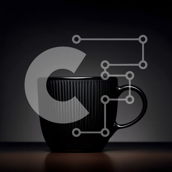 Intra Συλλεκτικό Ξύλινο Παζλ Plywood  4mm - Μινιμαλιστική μαύρη κούπα καφέ σε σκοτεινή επιφάνεια Σε Ξύλινο Κουτί - Διαστάσεις: 10x10 cm – 25 κομμάτια