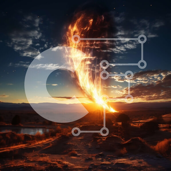 Intra Συλλεκτικό Ξύλινο Παζλ Plywood  4mm - Όμορφο ηλιοβασίλεμα πάνω από το τοπίο της ερήμου με το μοναχικό δέντρο Σε Ξύλινο Κουτί - Διαστάσεις: 10x10 cm – 25 κομμάτια