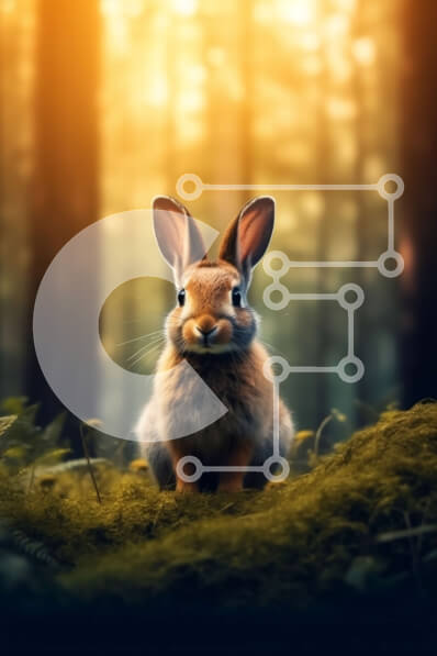 Σετ των 2 Intra Συλλεκτικό Ξύλινο Παζλ Plywood  4mm - Αξιολάτρευτη εικόνα ενός καφέ κουνελιού σε ένα ειρηνικό δάσος Σε Ξύλινο Κουτί - Διαστάσεις: 10x10 cm – 25 κομμάτια