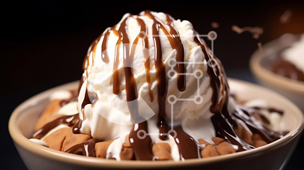 Σετ των 2 Intra Συλλεκτικό Ξύλινο Παζλ Plywood  4mm - Νόστιμα μπολ παγωτού με σάλτσα σοκολάτας Σε Ξύλινο Κουτί - Διαστάσεις: 10x10 cm – 25 κομμάτια