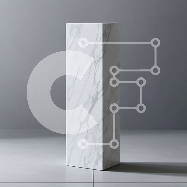 Intra Συλλεκτικό Ξύλινο Παζλ Plywood  4mm - Όμορφη εικόνα από λευκό μαρμάρινο βάθρο με ορθογώνια κορυφή και βάση Σε Ξύλινο Κουτί - Διαστάσεις Puzzle: 10x10 cm – 25 κομμάτια