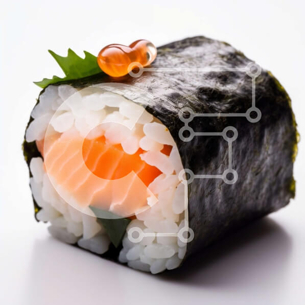 Σετ των 2 Intra Συλλεκτικό Ξύλινο Παζλ Plywood  4mm - Νόστιμο σούσι ρολό σολομού με φύκια Nori και αυγοτάραχο σολομού Σε Ξύλινο Κουτί - Διαστάσεις: 10x10 cm – 25 κομμάτια