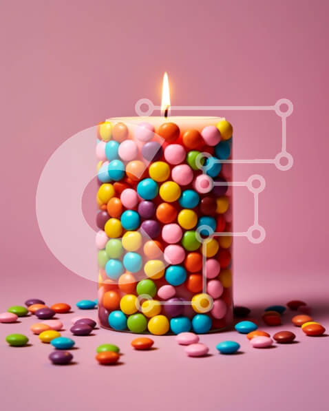 Σετ των 2 Intra Συλλεκτικό Ξύλινο Παζλ Plywood  4mm - Τούρτα γενεθλίων με πολύχρωμες καραμέλες στην κορυφή Σε Ξύλινο Κουτί - Διαστάσεις: 10x10 cm – 25 κομμάτια