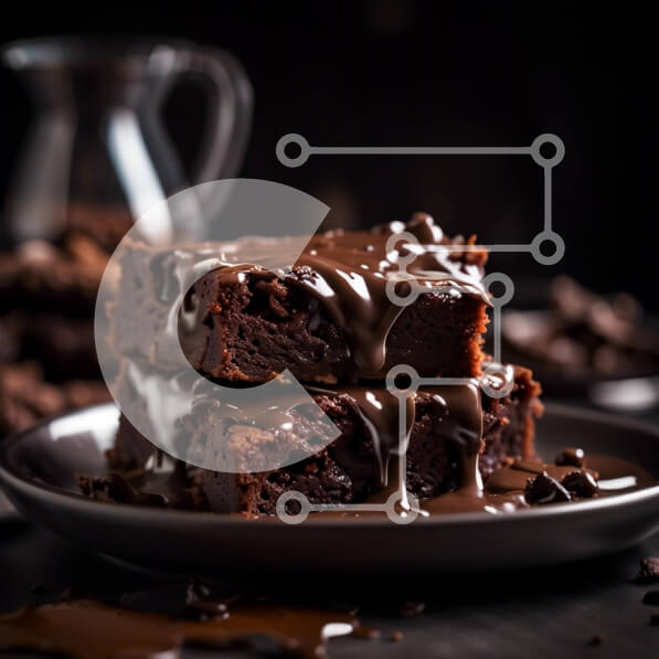 Σετ των 2 Intra Συλλεκτικό Ξύλινο Παζλ Plywood  4mm - Λαχταριστό Brownie σοκολάτας με περιχυμένη σάλτσα σοκολάτας Σε Ξύλινο Κουτί - Διαστάσεις: 10x10 cm – 25 κομμάτια