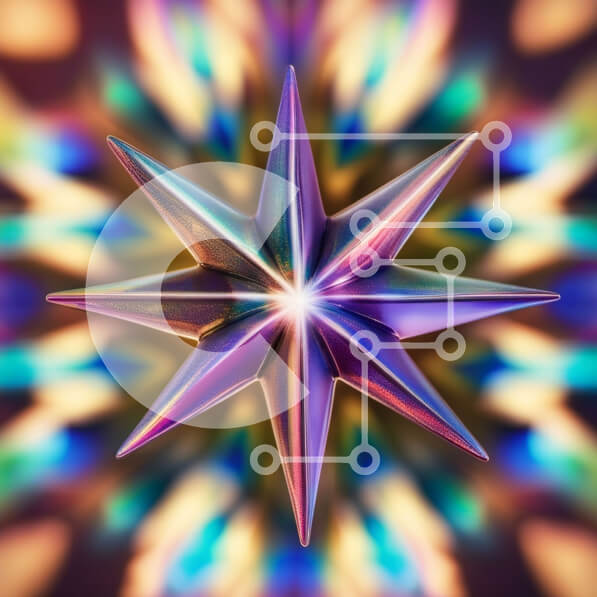 Intra Συλλεκτικό Ξύλινο Παζλ Plywood  4mm - Δονούμενη αφηρημένη εικόνα με ένα λαμπερό αστέρι Σε Ξύλινο Κουτί - Διαστάσεις Puzzle: 10x10 cm – 25 κομμάτια