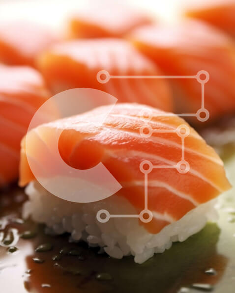 Σετ των 2 Intra Συλλεκτικό Ξύλινο Παζλ Plywood  4mm - Όμορφη εικόνα από διάφορα σούσι με φρέσκα ωμά ψάρια Σε Ξύλινο Κουτί - Διαστάσεις: 10x10 cm – 25 κομμάτια