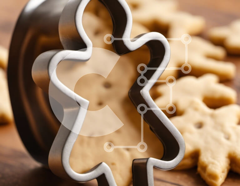 Σετ των 2 Intra Συλλεκτικό Ξύλινο Παζλ Plywood  4mm - Κόφτης μπισκότων για μελόψωμο Σε Ξύλινο Κουτί - Διαστάσεις: 10x10 cm – 25 κομμάτια