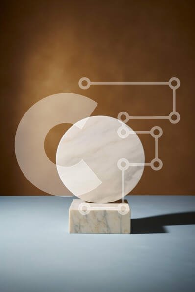 Intra Συλλεκτικό Ξύλινο Παζλ Plywood  4mm - Κομψό και εκλεπτυσμένο οβάλ γλυπτό σε μπλε επιφάνεια Σε Ξύλινο Κουτί - Διαστάσεις: 10x10 cm – 25 κομμάτια