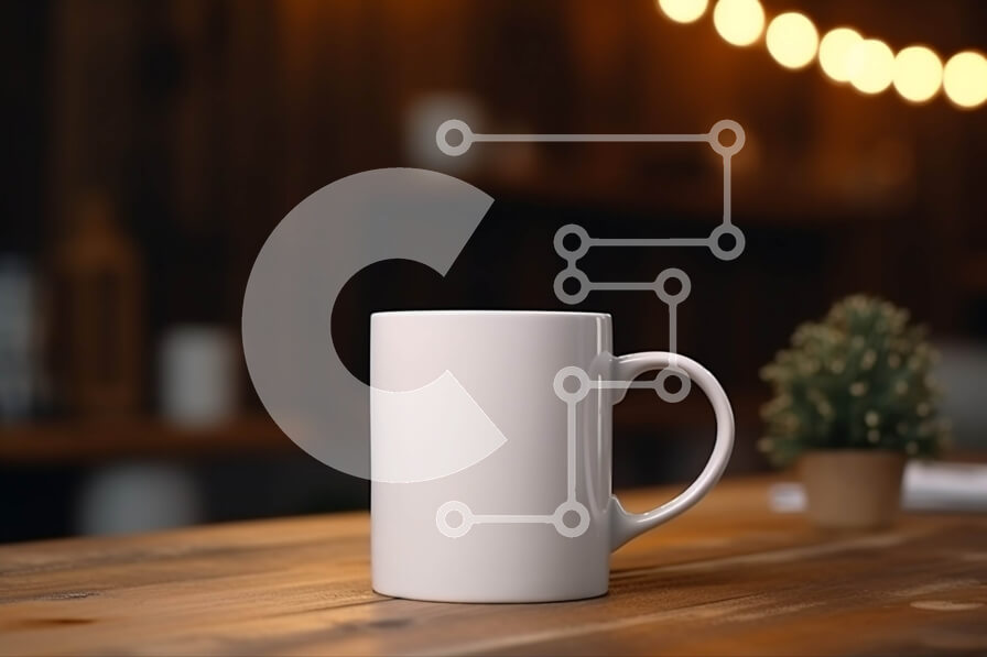 Intra Συλλεκτικό Ξύλινο Παζλ Plywood  4mm - Λευκή κούπα καφέ σε ξύλινο τραπέζι με περσίδες Σε Ξύλινο Κουτί - Διαστάσεις Puzzle: 10x10 cm – 25 κομμάτια