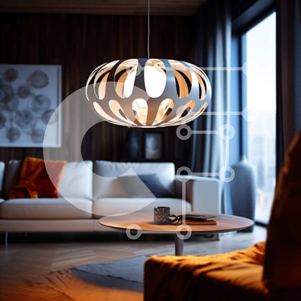 Intra Συλλεκτικό Ξύλινο Παζλ Plywood  4mm - Χαλαρώστε σε ένα μοντέρνο σαλόνι με εκπληκτική θέα στον ορίζοντα της πόλης Σε Ξύλινο Κουτί - Διαστάσεις Puzzle: 10x10 cm – 25 κομμάτια