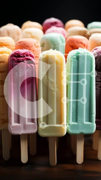 Intra Συλλεκτικό Ξύλινο Παζλ Plywood  4mm - Ομάδα από πολύχρωμα Popsicles σε ξύλινα ραβδιά Σε Ξύλινο Κουτί - Διαστάσεις: 10x10 cm – 25 κομμάτια