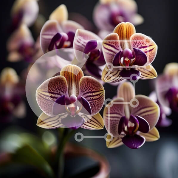 Intra Συλλεκτικό Ξύλινο Παζλ Plywood  4mm - Ζωντανή διάταξη ορχιδέας σε κομψό μαύρο βάζο Σε Ξύλινο Κουτί - Διαστάσεις: 10x10 cm – 25 κομμάτια