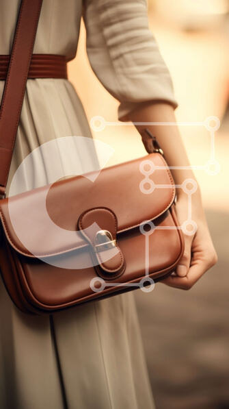 Intra Συλλεκτικό Ξύλινο Παζλ Plywood  4mm - Γυναίκα που κρατά καφέ δερμάτινη τσάντα Σε Ξύλινο Κουτί - Διαστάσεις Puzzle: 10x10 cm – 25 κομμάτια