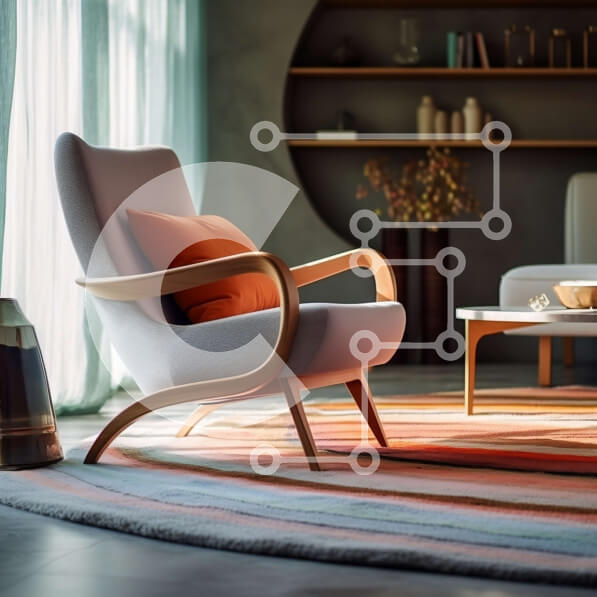 Intra Συλλεκτικό Ξύλινο Παζλ Plywood  4mm - Άνετο μοντέρνο σαλόνι με γκρι πολυθρόνα και μεγάλο παράθυρο Σε Ξύλινο Κουτί - Διαστάσεις Puzzle: 10x10 cm – 25 κομμάτια