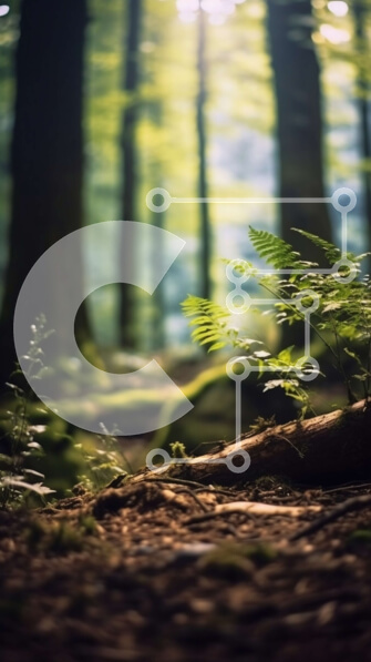 Σετ των 2 Intra Συλλεκτικό Ξύλινο Παζλ Plywood  4mm - Όμορφο τοπίο ενός καταπράσινου δάσους με ψηλά δέντρα και φτέρες Σε Ξύλινο Κουτί - Διαστάσεις: 10x10 cm – 25 κομμάτια