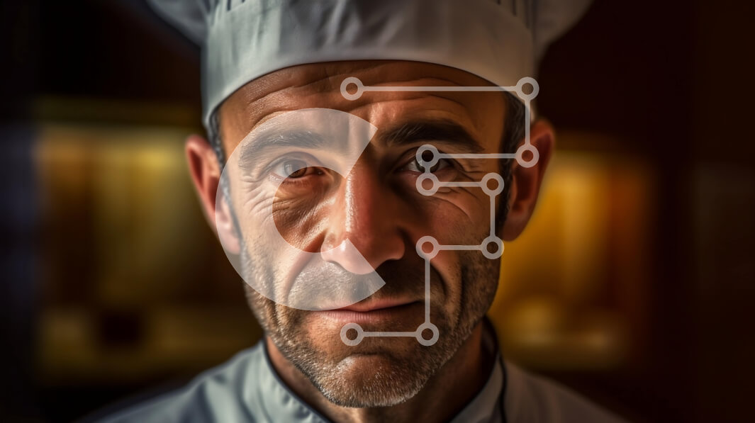 Σετ των 2 Intra Συλλεκτικό Ξύλινο Παζλ Plywood  4mm - Σοβαρή εμφάνιση επαγγελματία σεφ με καπέλο και ποδιά Σε Ξύλινο Κουτί - Διαστάσεις: 10x10 cm – 25 κομμάτια