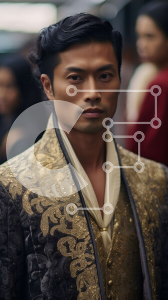 Intra Συλλεκτικό Ξύλινο Παζλ Plywood  4mm - Άνδρας με παραδοσιακή κινέζικη ρόμπα στον πολυσύχναστο σιδηροδρομικό σταθμό Σε Ξύλινο Κουτί - Διαστάσεις Puzzle: 10x10 cm – 25 κομμάτια