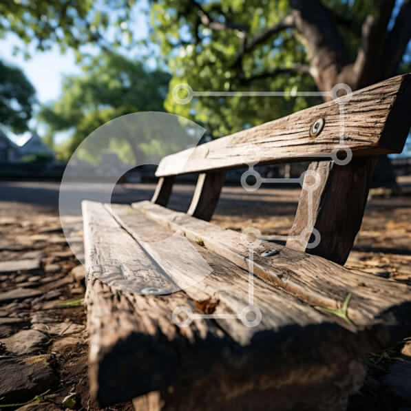 Intra Συλλεκτικό Ξύλινο Παζλ Plywood  4mm - Γαλήνια εικόνα ενός ξύλινου πάγκου σε ένα πάρκο με δέντρα Σε Ξύλινο Κουτί - Διαστάσεις Puzzle: 10x10 cm – 25 κομμάτια