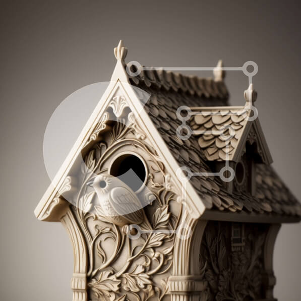 Intra Συλλεκτικό Ξύλινο Παζλ Plywood  4mm - Όμορφο Ξύλινο Σπιτάκι πουλιών με περίπλοκα σκαλίσματα Σε Ξύλινο Κουτί - Διαστάσεις: 10x10 cm – 25 κομμάτια