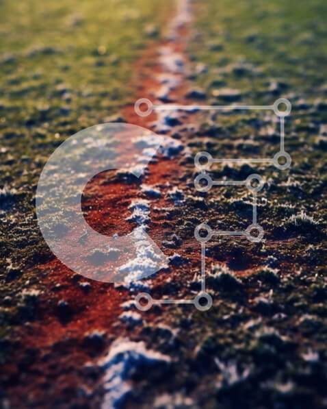 Intra Συλλεκτικό Ξύλινο Παζλ Plywood  4mm - Παγωμένο γήπεδο ποδοσφαίρου με καθαρό μπλε ουρανό Σε Ξύλινο Κουτί - Διαστάσεις Puzzle: 10x10 cm – 25 κομμάτια