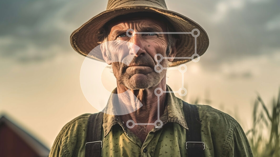 Intra Συλλεκτικό Ξύλινο Παζλ Plywood  4mm - Στοχαστικός ηλικιωμένος άνδρας που στέκεται στο πεδίο της ψηλής χλόης Σε Ξύλινο Κουτί - Διαστάσεις Puzzle: 10x10 cm – 25 κομμάτια