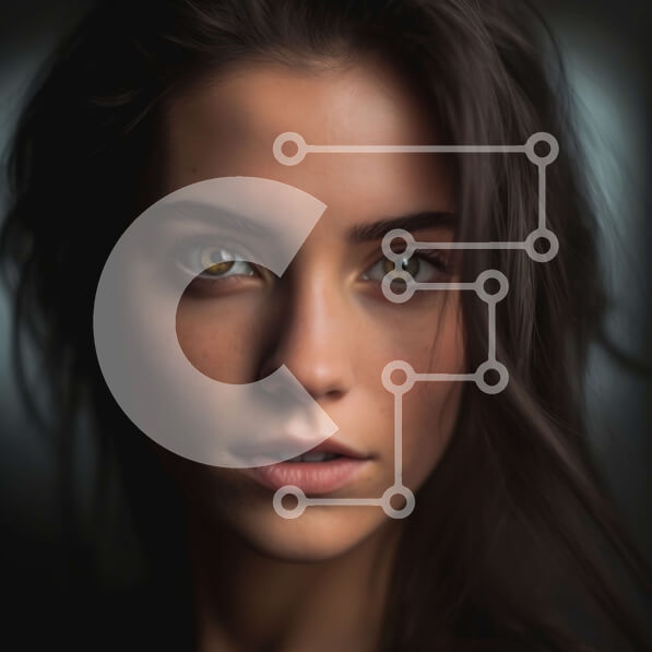 Σετ των 2 Intra Συλλεκτικό Ξύλινο Παζλ Plywood  4mm - Σοβαρή και εντυπωσιακή νεαρή γυναίκα με μαύρο τοπ και τζιν Σε Ξύλινο Κουτί - Διαστάσεις: 10x10 cm – 25 κομμάτια