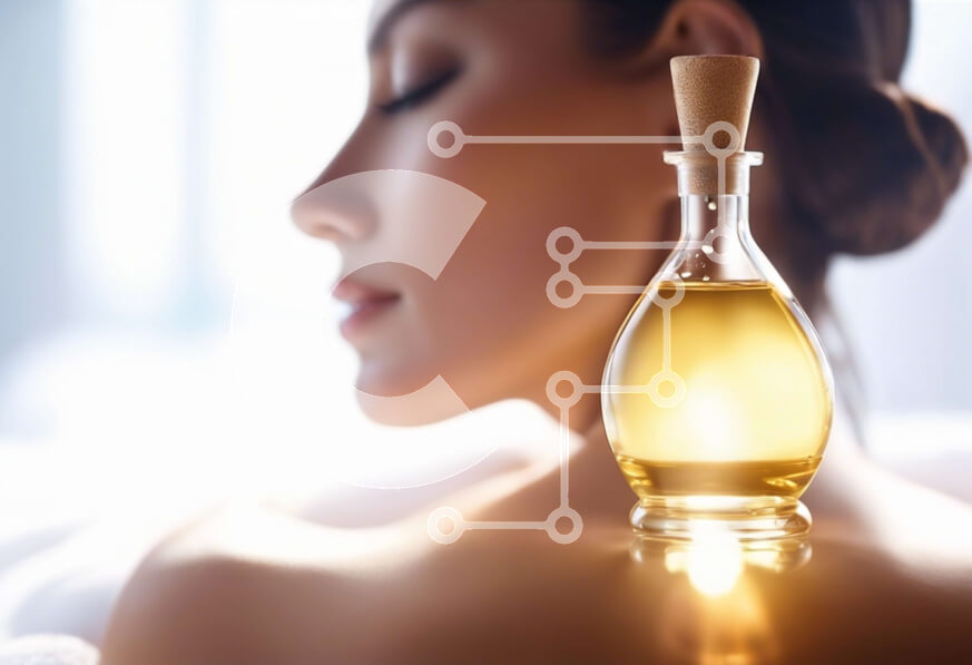 Intra Συλλεκτικό Ξύλινο Παζλ Plywood  4mm - Χαλαρωτική περιποίηση σπα με μπουκάλι λαδιού Σε Ξύλινο Κουτί - Διαστάσεις Puzzle: 10x10 cm – 25 κομμάτια