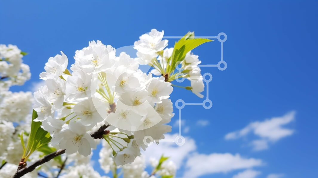 Intra Συλλεκτικό Ξύλινο Παζλ Plywood  4mm - Ανθισμένη κερασιά με λευκά άνθη Σε Ξύλινο Κουτί - Διαστάσεις: 10x10 cm – 25 κομμάτια