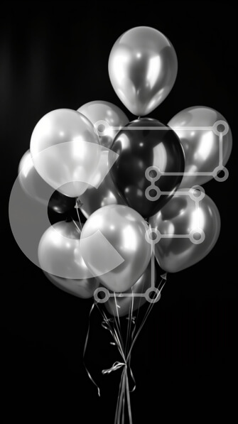 Intra Συλλεκτικό Ξύλινο Παζλ Plywood  4mm - Μαύρο και άσπρο μπαλόνια φωτογραφία Σε Ξύλινο Κουτί - Διαστάσεις Puzzle: 10x10 cm – 25 κομμάτια