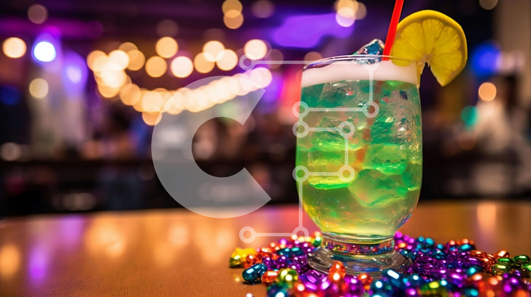 Σετ των 2 Intra Συλλεκτικό Ξύλινο Παζλ Plywood  4mm - Πολύχρωμο ρόφημα με χάντρες και γαρνιτούρα λεμονιού Σε Ξύλινο Κουτί - Διαστάσεις: 10x10 cm – 25 κομμάτια