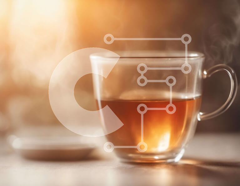 Σετ των 2 Intra Συλλεκτικό Ξύλινο Παζλ Plywood  4mm - Διαφανές γυάλινο φλιτζάνι τσάι σε ξύλινο τραπέζι Σε Ξύλινο Κουτί - Διαστάσεις: 10x10 cm – 25 κομμάτια