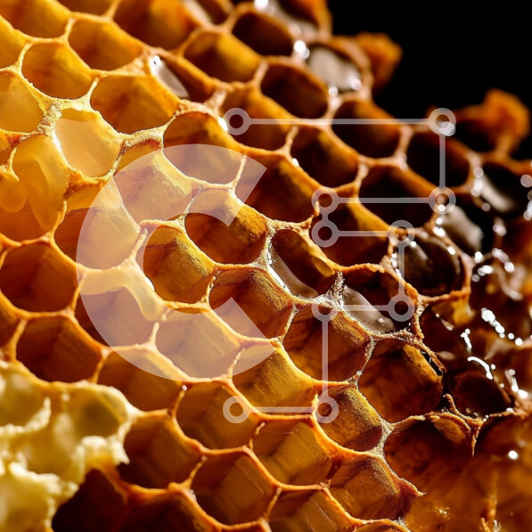 Intra Συλλεκτικό Ξύλινο Παζλ Plywood  4mm - Ασπρόμαυρη εικόνα κηρήθρας με εξαγωνικά κελιά Σε Ξύλινο Κουτί - Διαστάσεις: 10x10 cm – 25 κομμάτια