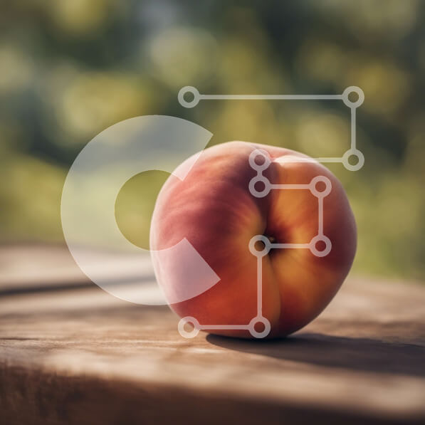 Σετ των 2 Intra Συλλεκτικό Ξύλινο Παζλ Plywood  4mm - Ώριμο ροδάκινο σε ξύλινο τραπέζι Σε Ξύλινο Κουτί - Διαστάσεις: 10x10 cm – 25 κομμάτια