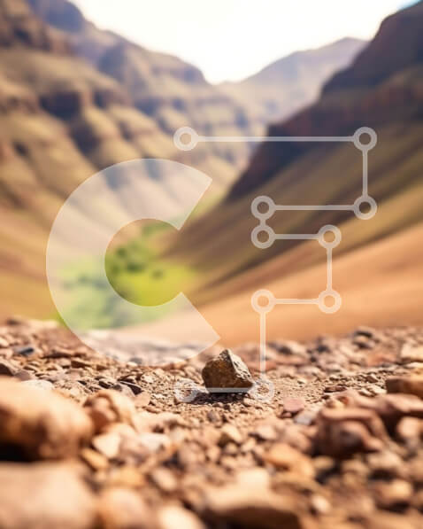 Intra Συλλεκτικό Ξύλινο Παζλ Plywood  4mm - Ορεινό τοπίο με μικρό βράχο σε χωματόδρομο Σε Ξύλινο Κουτί - Διαστάσεις Puzzle: 10x10 cm – 25 κομμάτια