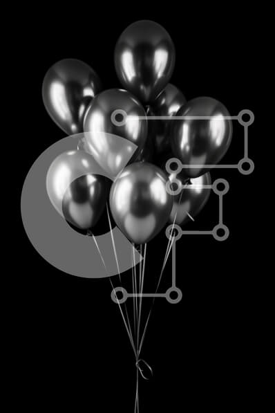 Intra Συλλεκτικό Ξύλινο Παζλ Plywood  4mm - Όμορφη εικόνα με ασημένια μπαλόνια που επιπλέουν στον αέρα Σε Ξύλινο Κουτί - Διαστάσεις Puzzle: 10x10 cm – 25 κομμάτια