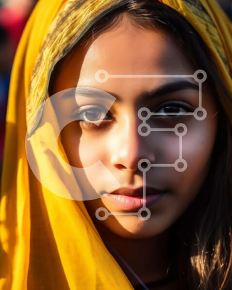 Intra Συλλεκτικό Ξύλινο Παζλ Plywood  4mm - Πορτρέτο νεαρής γυναίκας που κοιτάζει απευθείας την κάμερα Σε Ξύλινο Κουτί - Διαστάσεις Puzzle: 10x10 cm – 25 κομμάτια