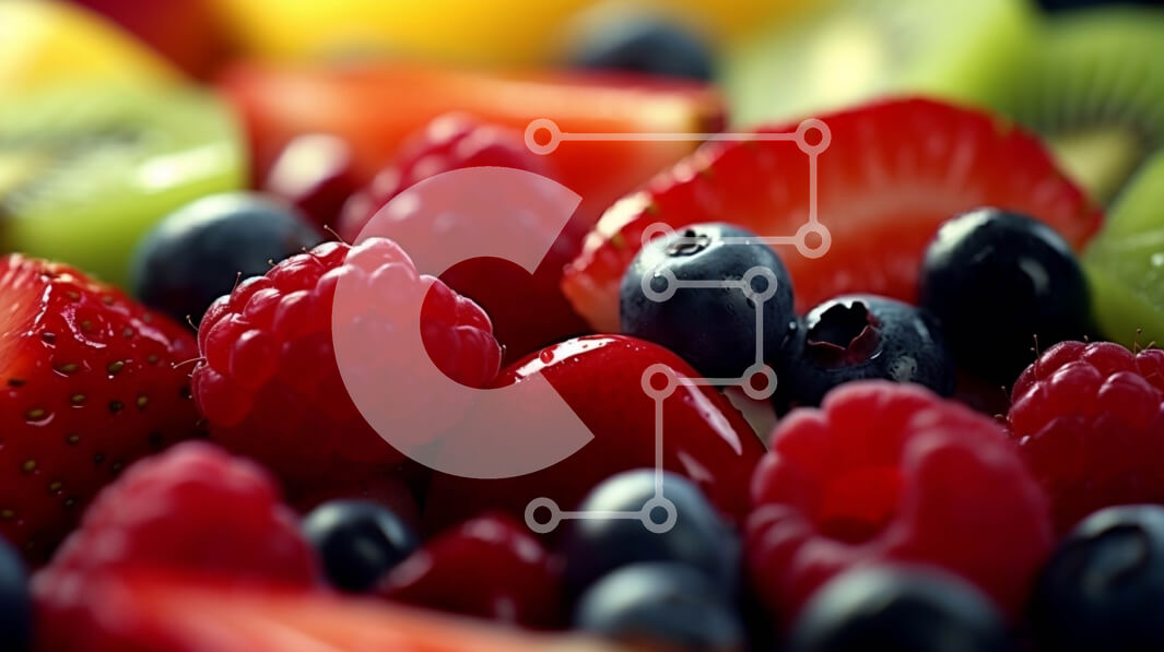 Σετ των 2 Intra Συλλεκτικό Ξύλινο Παζλ Plywood  4mm - Φρέσκο ​​και πολύχρωμο μπολ με μικτά φρούτα με φράουλες, ακτινίδια και σμέουρα Σε Ξύλινο Κουτί - Διαστάσεις: 10x10 cm – 25 κομμάτια